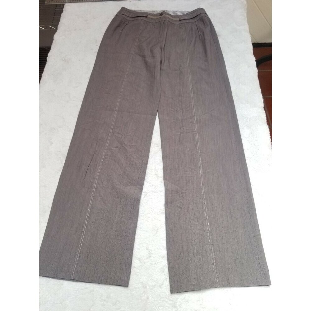 VEX Collection Womens Mid-Rise Pleated Front Wide-Leg Pants Size 34 Brown Casual